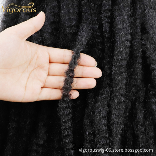 Hot selling afro kinky bulk twist marley braiding pre twisted braids faux locks crochet braid synthetic hair extension